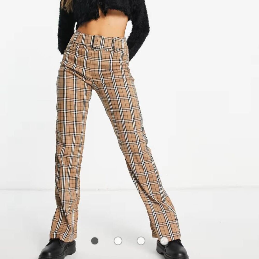 NWT The Kript High Waisted Plaid Trousers